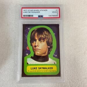 Star Wars 1977 Luke Skywalker Sticker Card #1 PSA 4 CERT#130786569